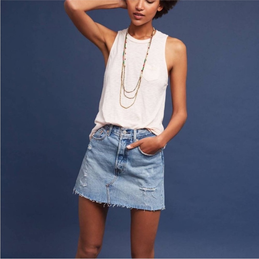 Mint Condition Levi’s Deconstructed Denim Mini Skirt, 31, $85